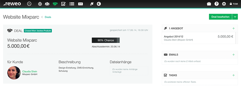 CRM Leadansicht