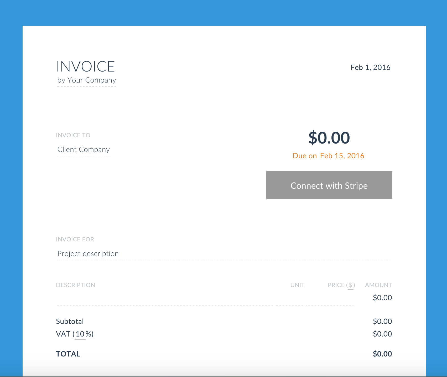 Invoice.to's homepage ... is the invoice