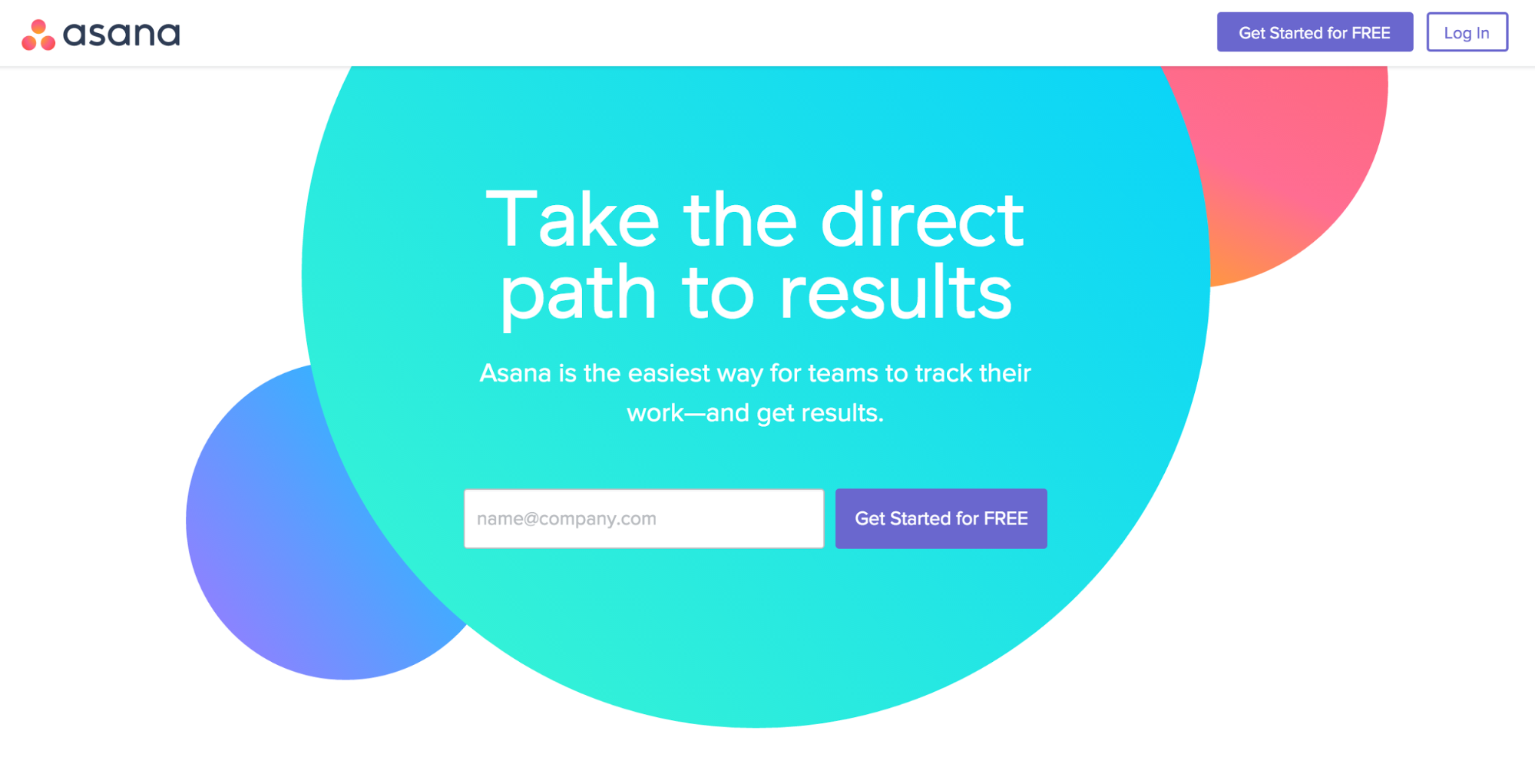 Asana app homepage