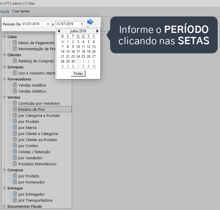 Como gerar relatório de horário de pico Central de Ajuda Programa NEX Como gerar relatório de horário de pico Central de Ajuda Programa NEX