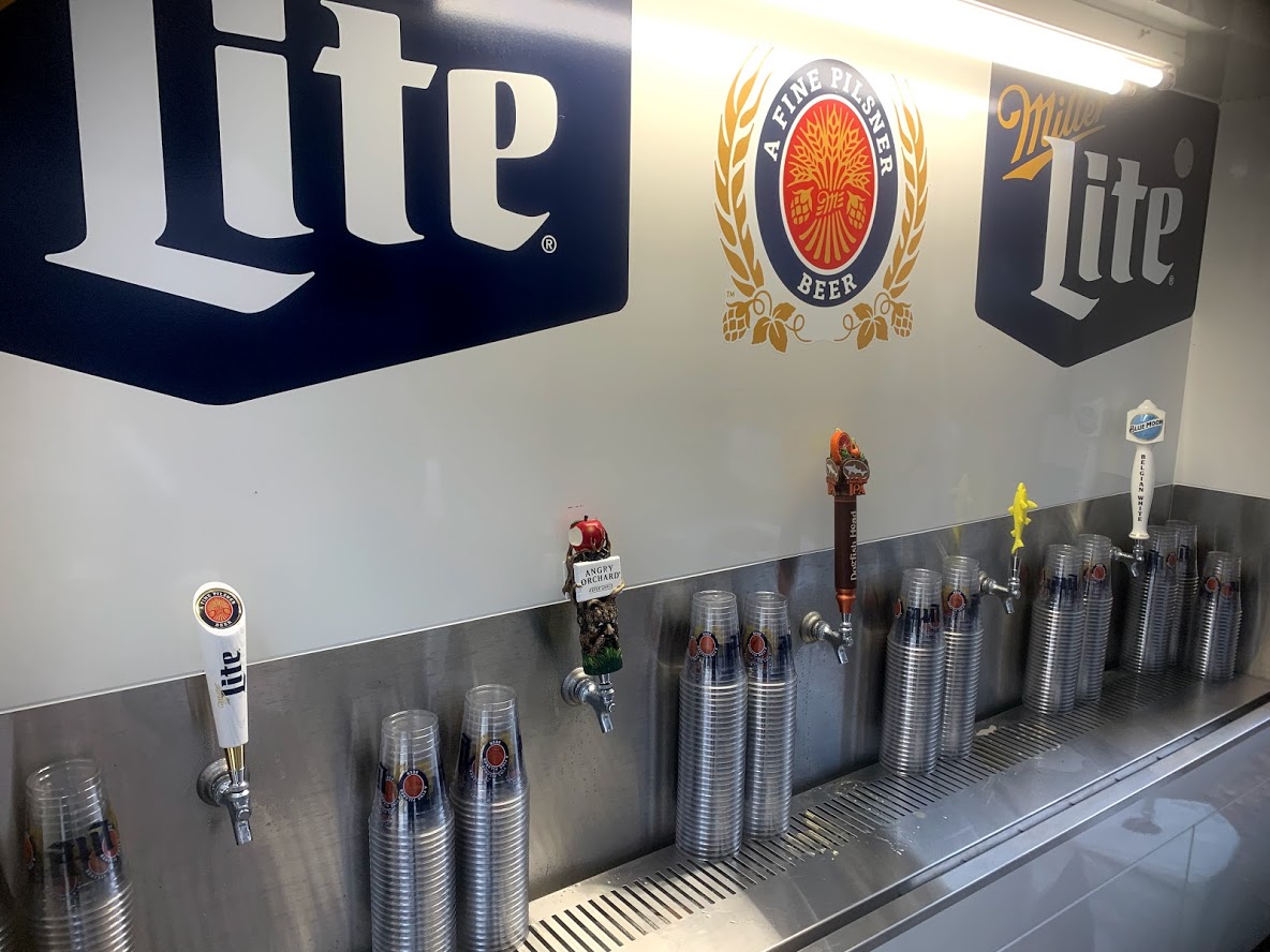 variety of beer on tap