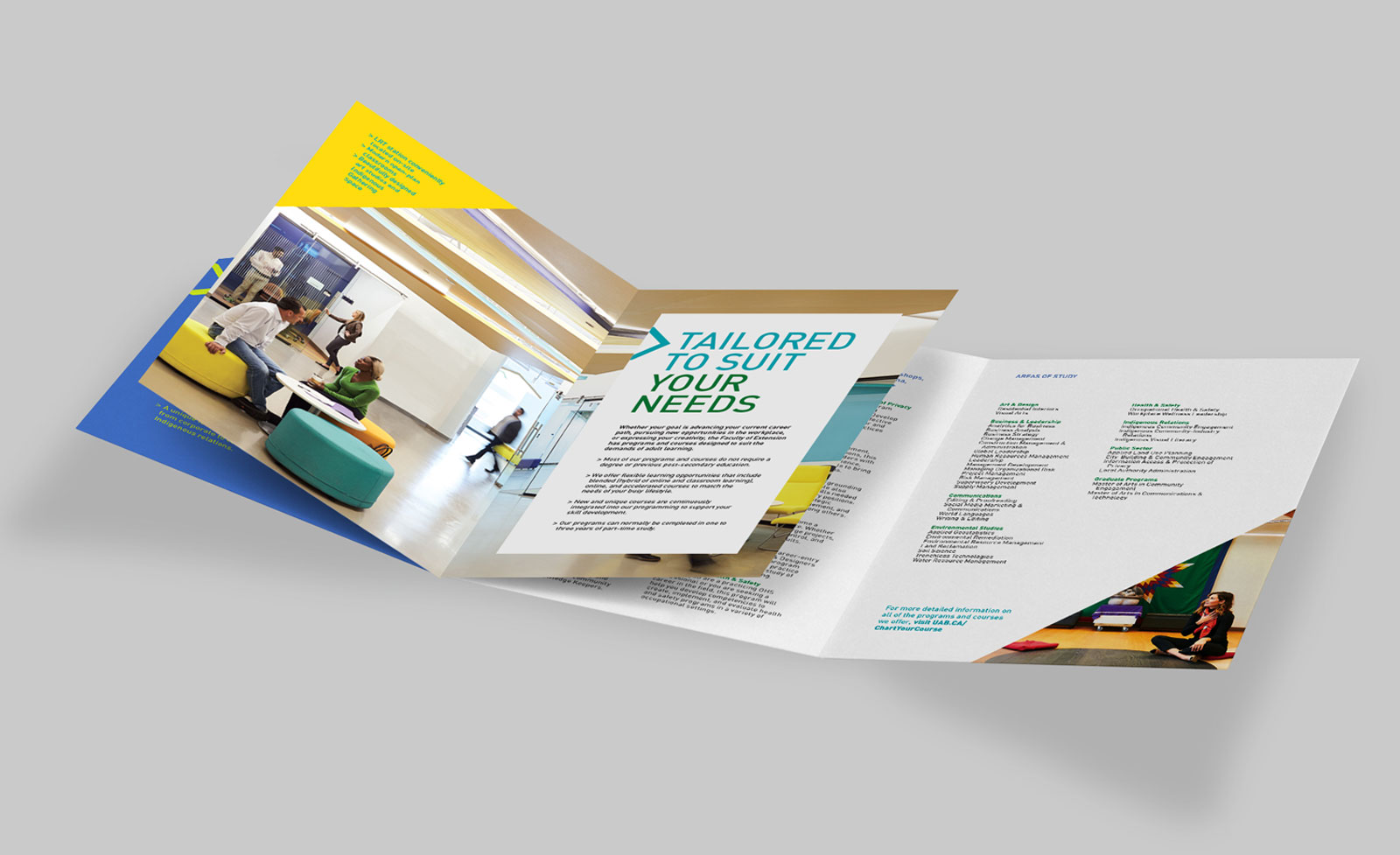 open brochure with nice graphics