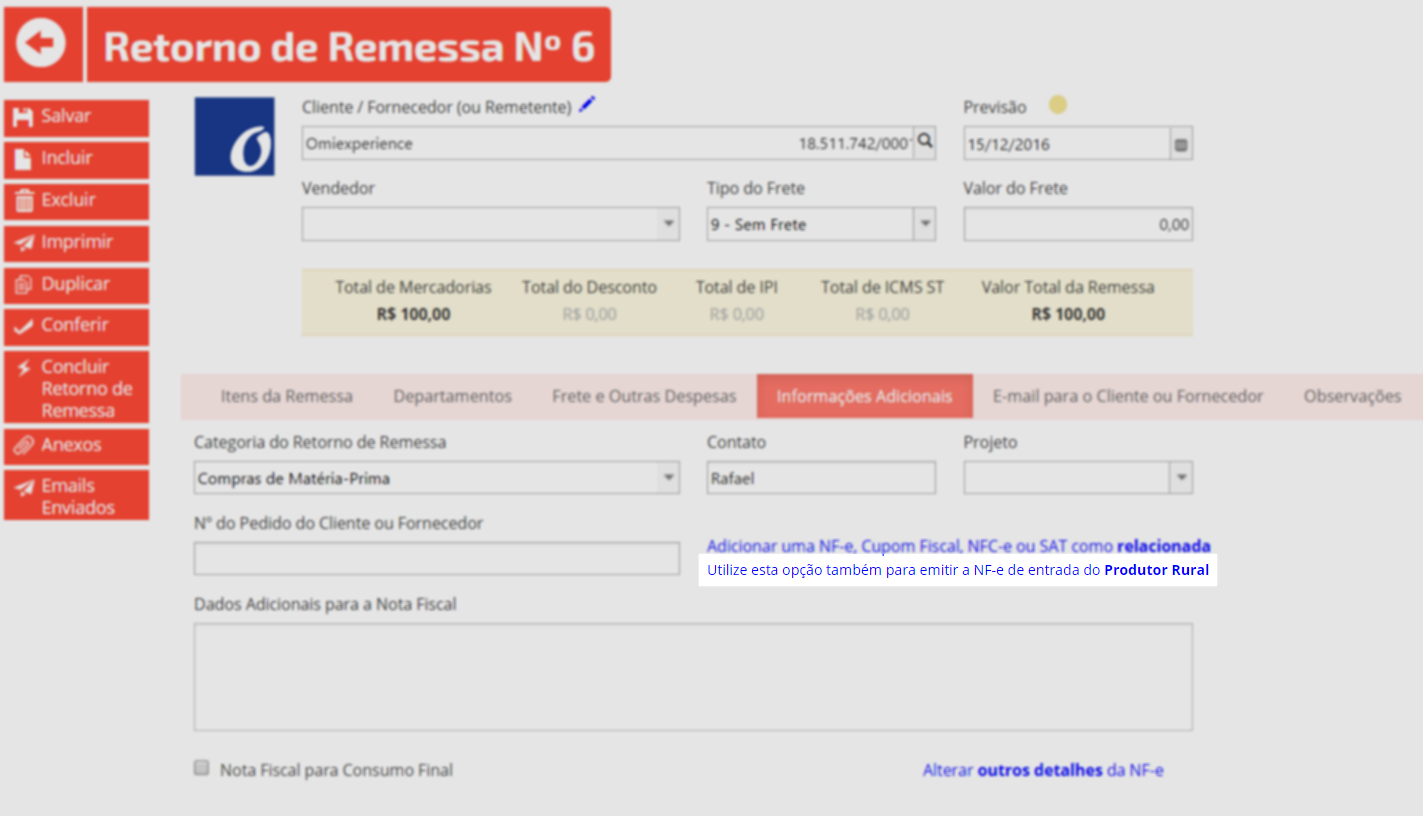 nota fiscal eletronica agricula omie erp