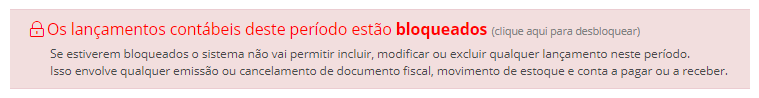 Os lançamentos contábeis deste período estão bloqueados