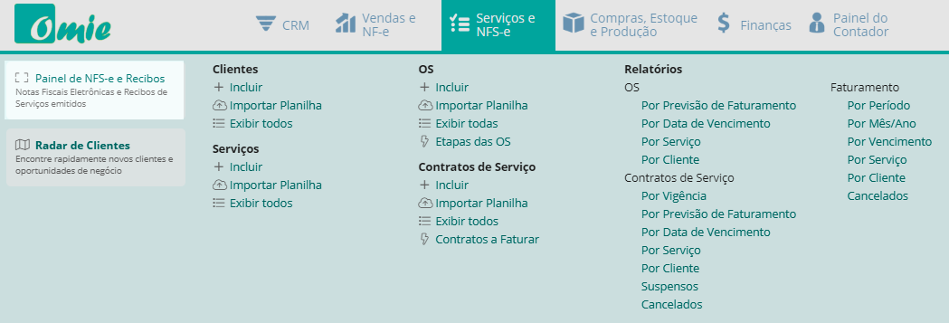 Basta acessar o módulo “Serviços e NFS-e, Estoque e Produção >>Painel de NFS-e e Recibos”