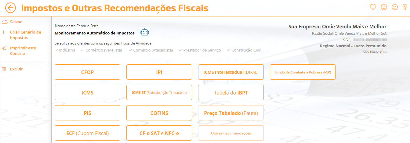 Impostos e Outras Recomendações Fiscais