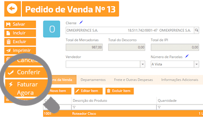 pedidos de vendas sistema erp omie