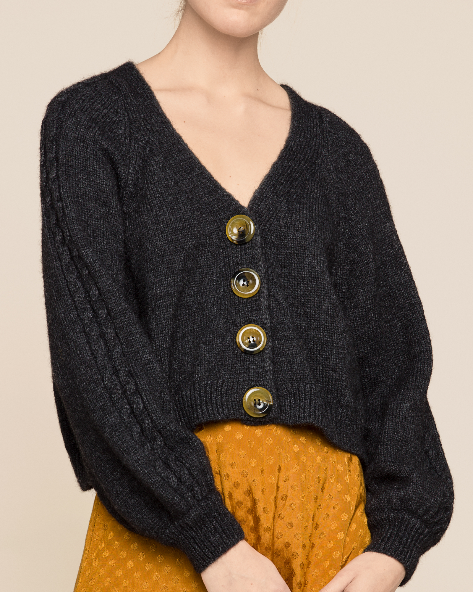 Soft Alpaca Bell Sleeve Cardigan