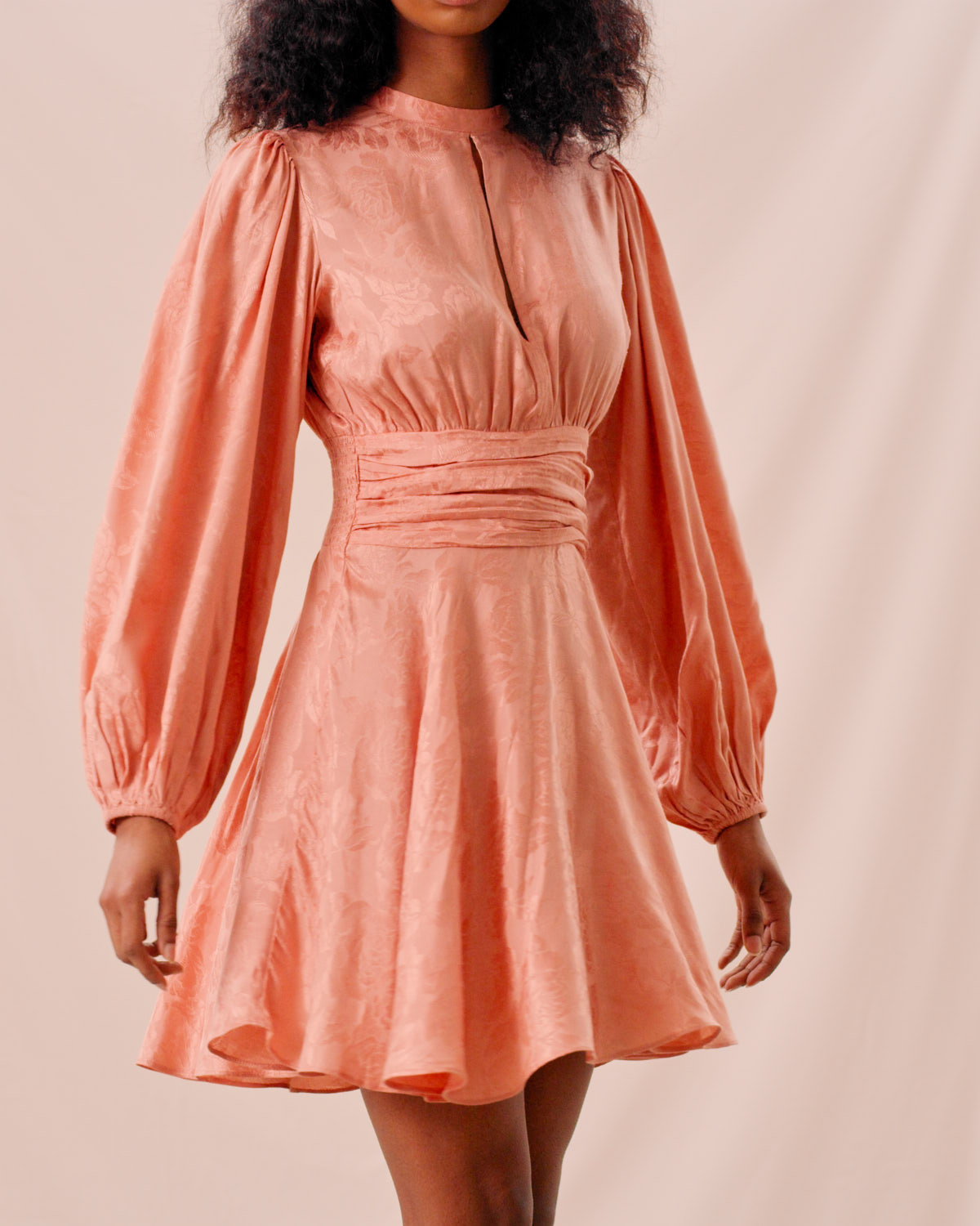 Jacquard gathers dress