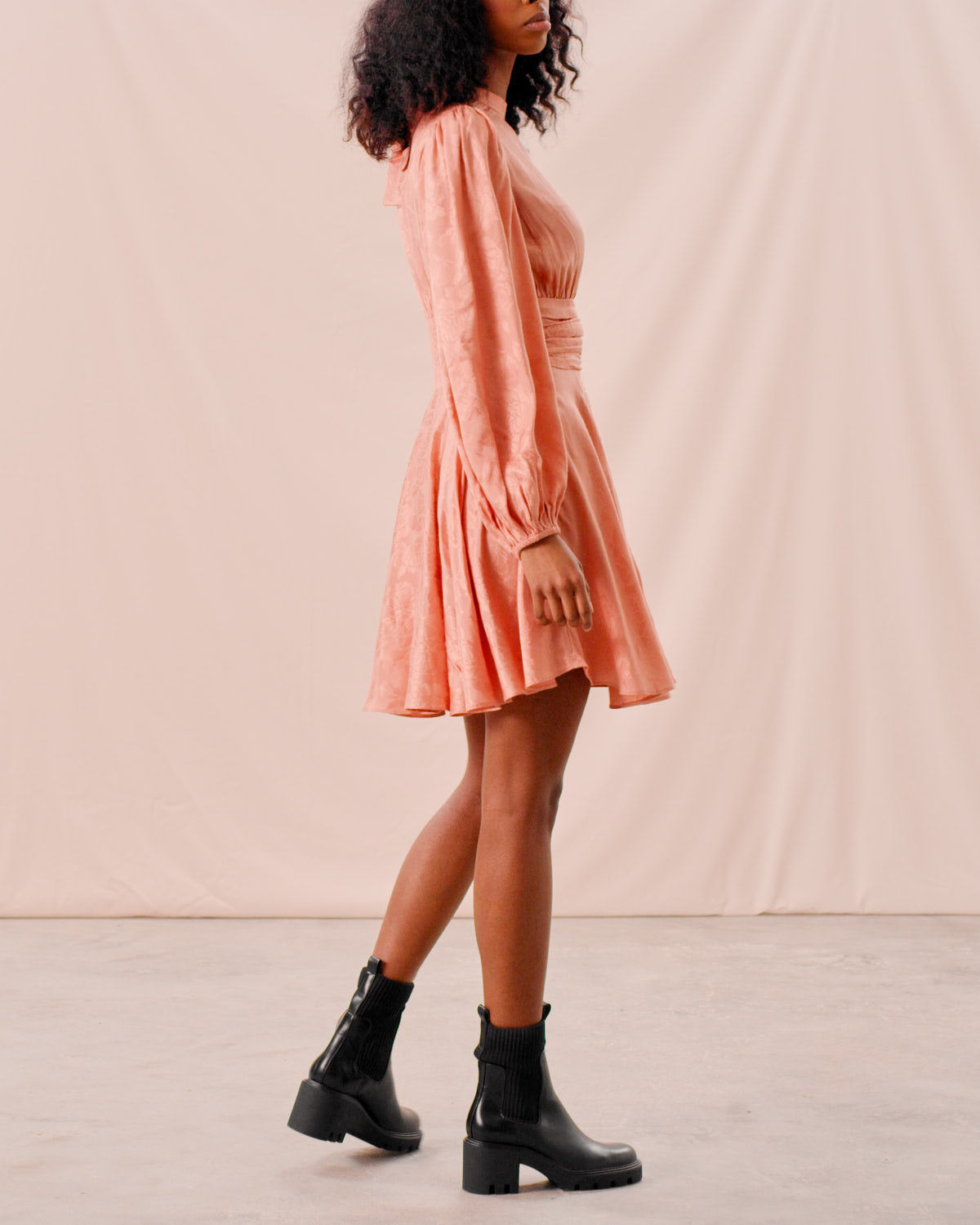 Jacquard gathers dress
