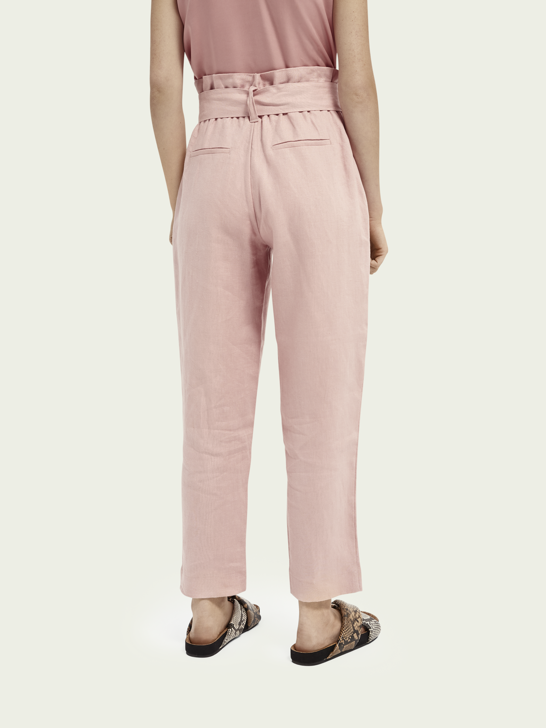 Paperbag linen trousers