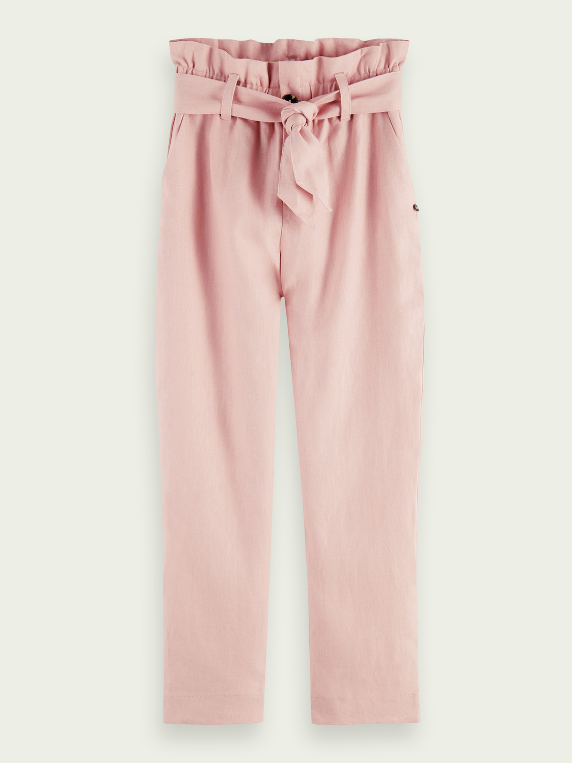 Paperbag linen trousers