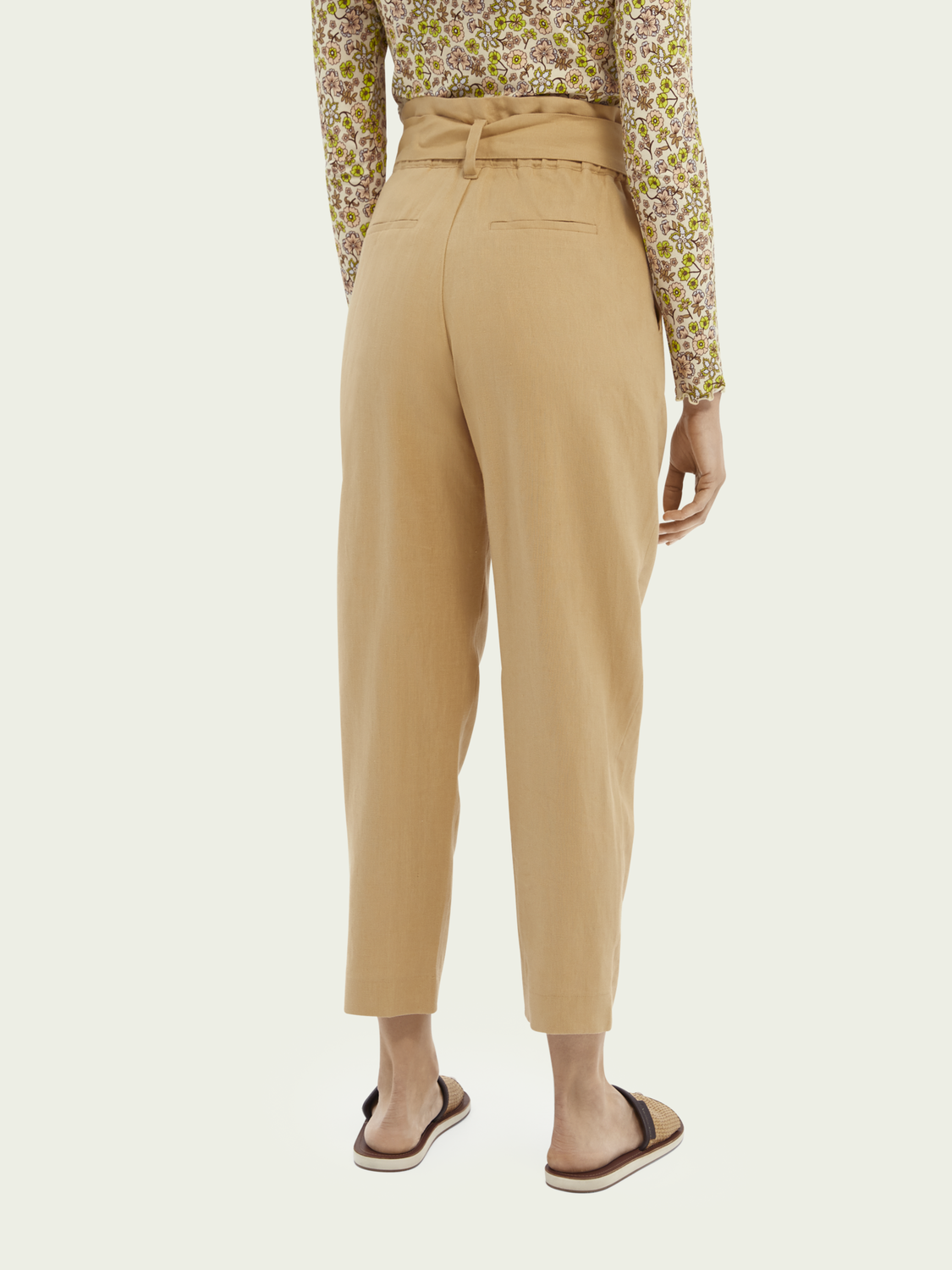 Paperbag linen trousers