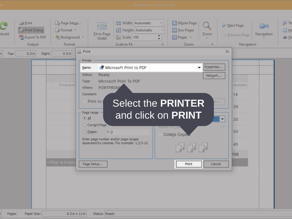Available Print Example How to check and print the products stock