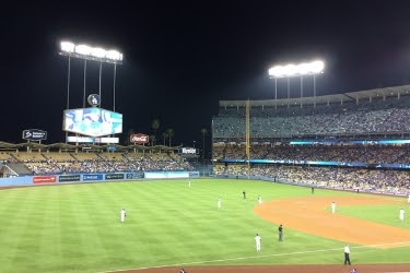Night game at Dodger Stadium