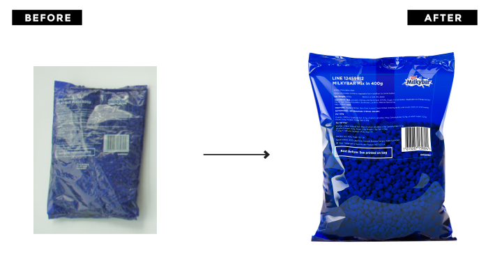 Milkybar Packshot Before and After | Q+H London