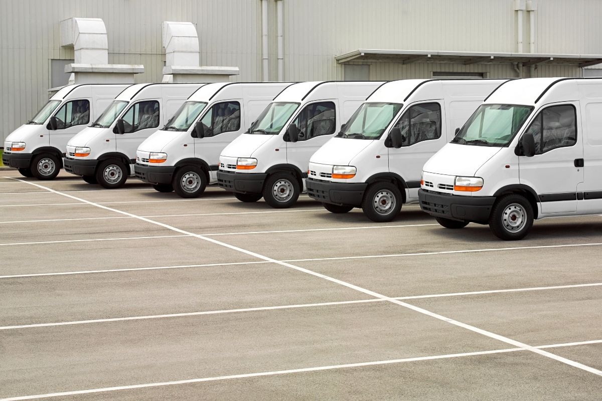 Row of work vans - fleet insurance