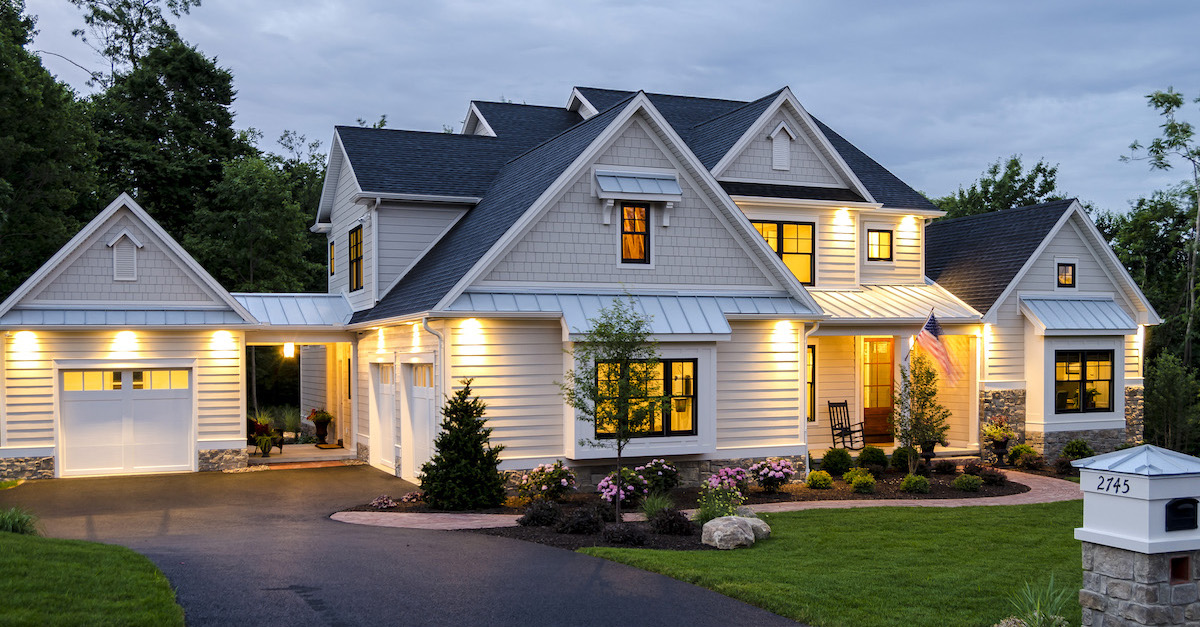 exterior white custom home