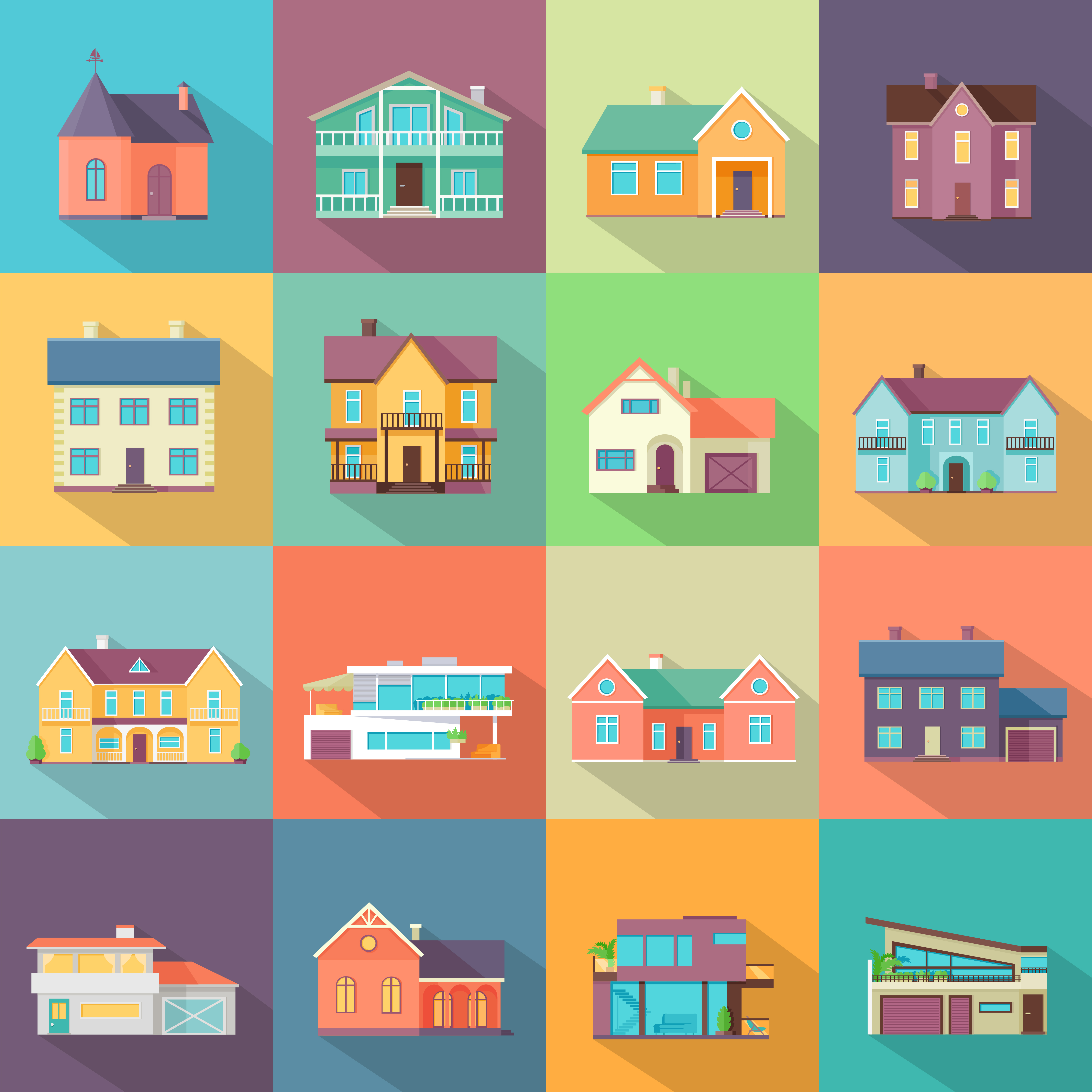 Different styles of home icons