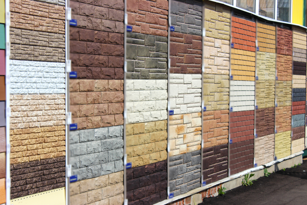 A large stand with various types of finishing material