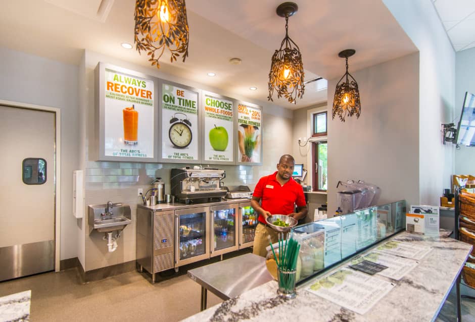 wellness cafe counter
