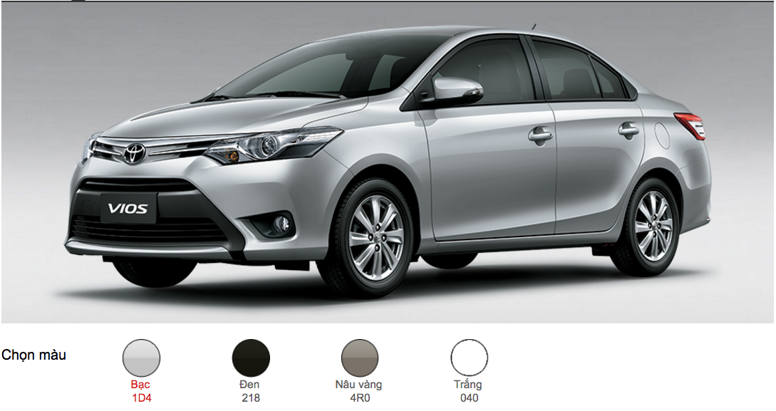 màu xe vios 2017