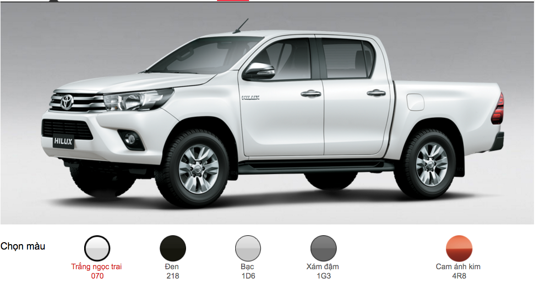 mau xe toyota hilux 2.4e