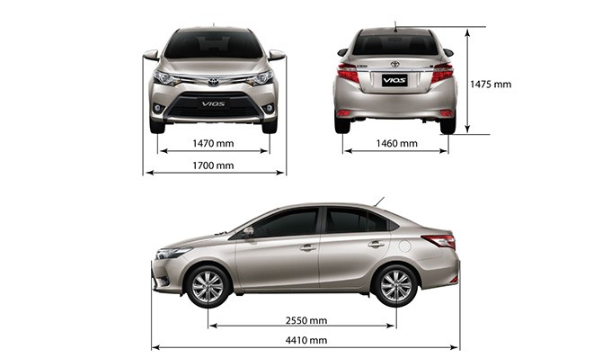 kích thước xe vios