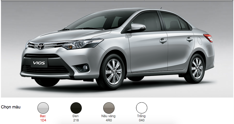 màu xe vios