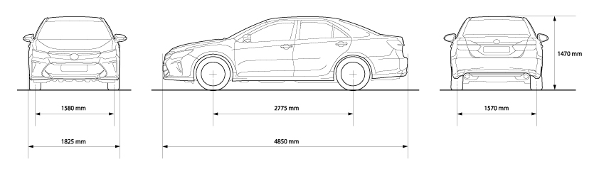 Kích thước Toyota Camry 2017