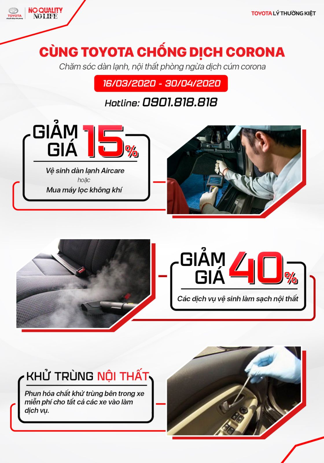 Giảm giá vệ sinh nội thất ô tô và sản phẩm dịch vụ