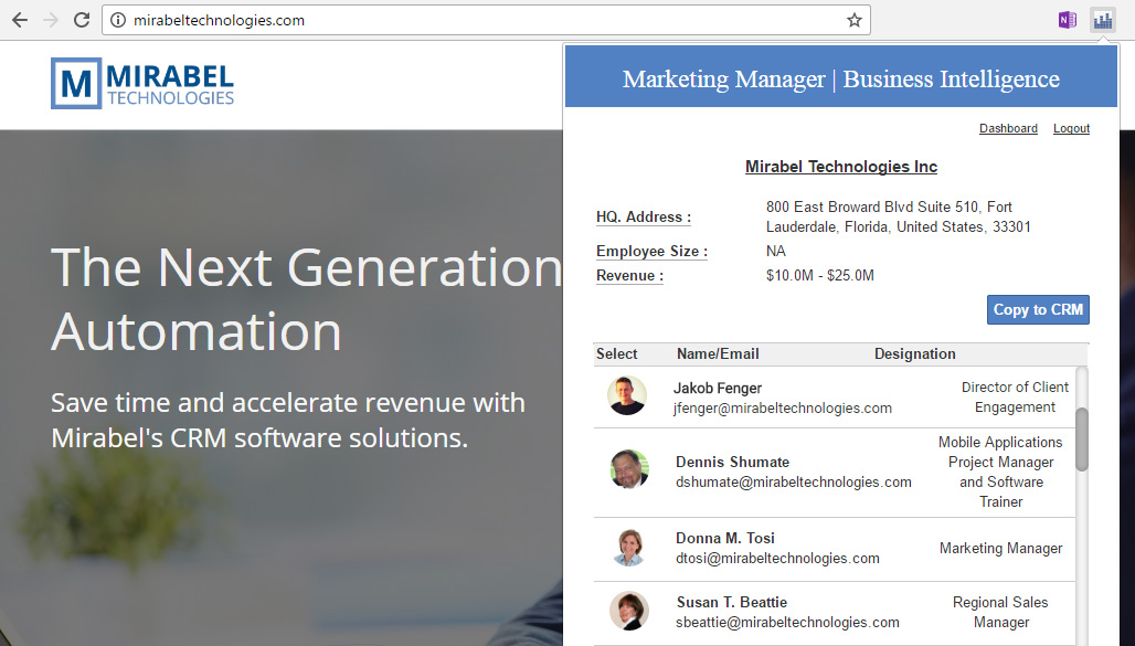 Mirabel Marketing Manager