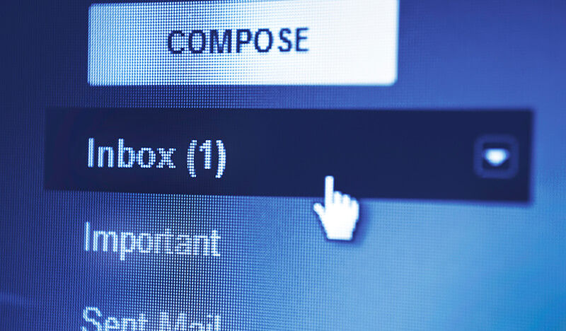 Image of a mouse cursor hovering over an email inbox - OttoLearn Microelarning