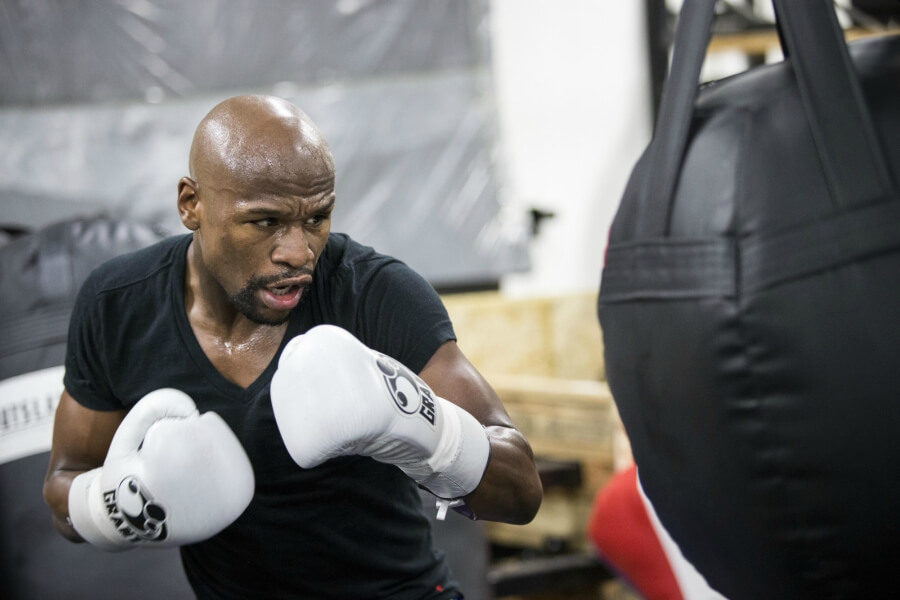 training session with floyd mayweather jr