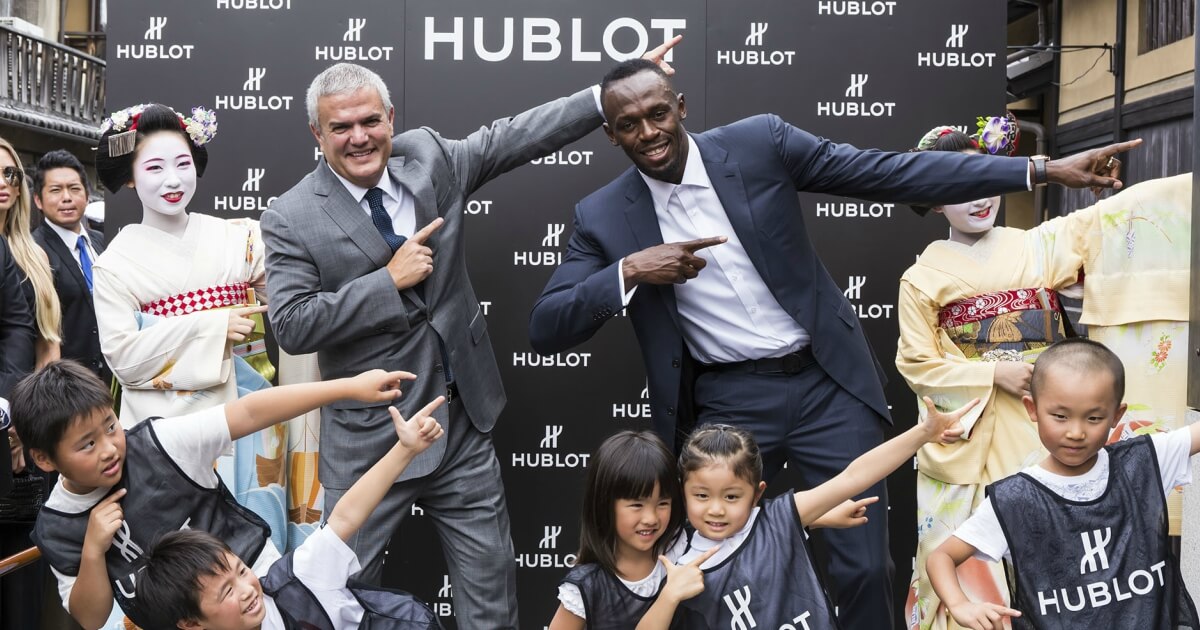 Usain Bolt to celebrate the opening of the Hublot Boutique Kyoto