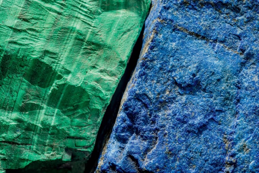 Ribbon Malachite and Afghan Lapis lazuli