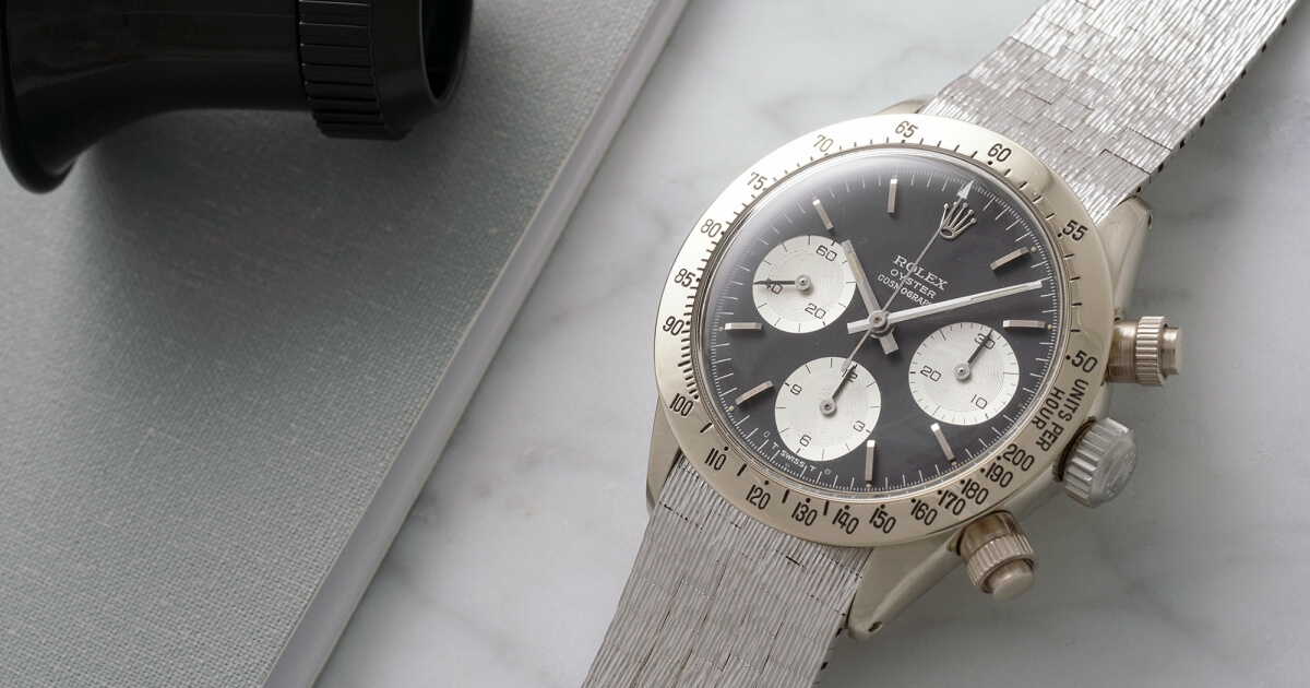 The Only Known Vintage White Gold Rolex Daytona Offered By Phillips in Association with Bacs & Russo