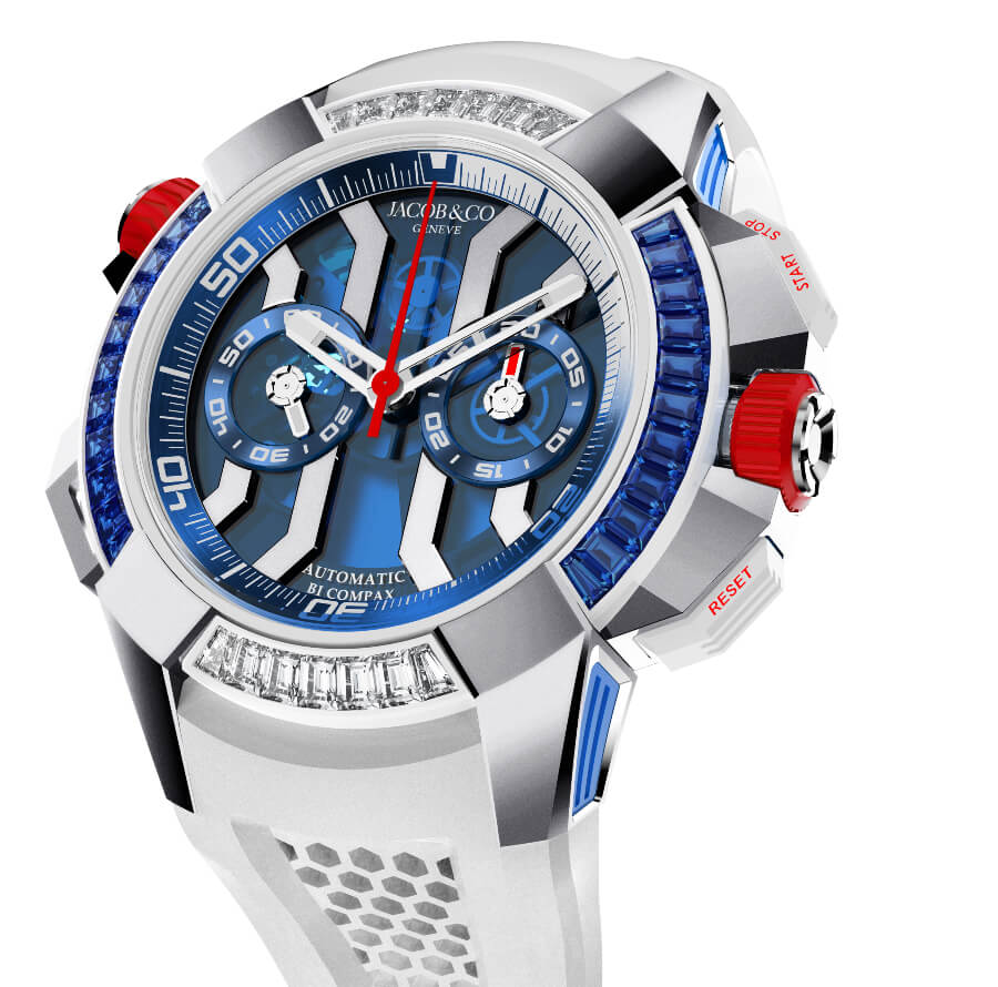 Jacob & Co. Epic X Chrono Summer Edition Baguette Diamonds and Sapphires