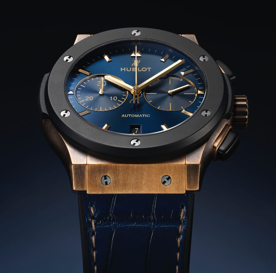 The New Hublot Classic Fusion 45mm Chronograph Bronze Bucherer Blue Edition