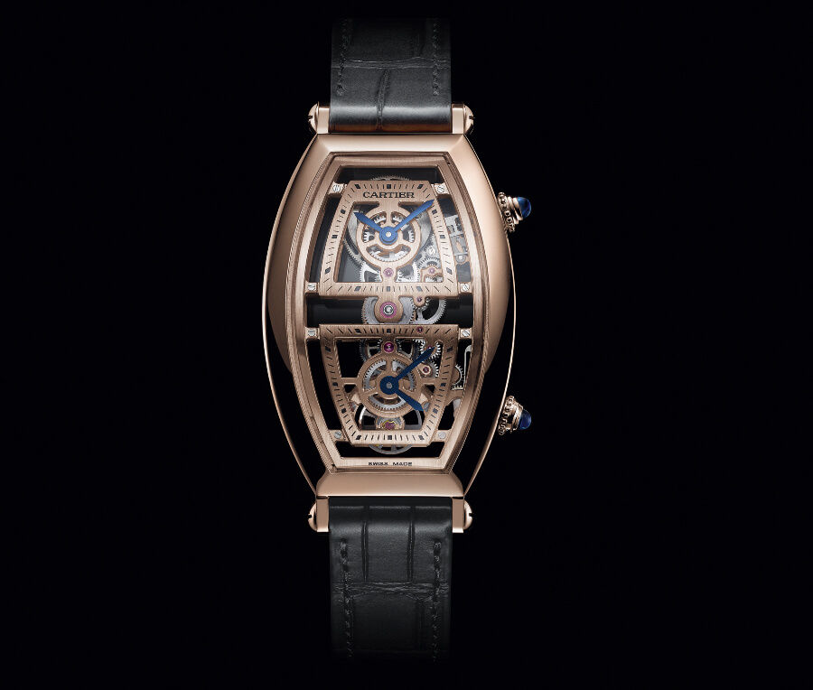 The New Cartier Prive Tonneau Large Model Skeleton Dual Time Zone
