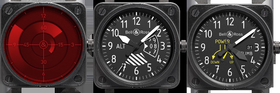 Bell & Ross BR 01 RED Radar 2011, BR 01 Altimeter 2012, BR 01 Climb 2013