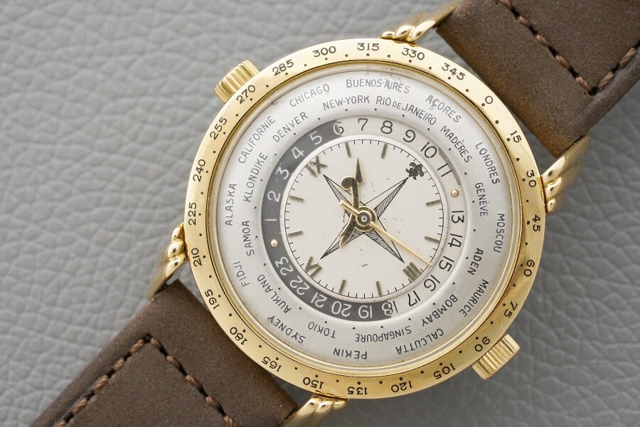Louis Cottier Two Crown Worldtimer wristwatch prototype