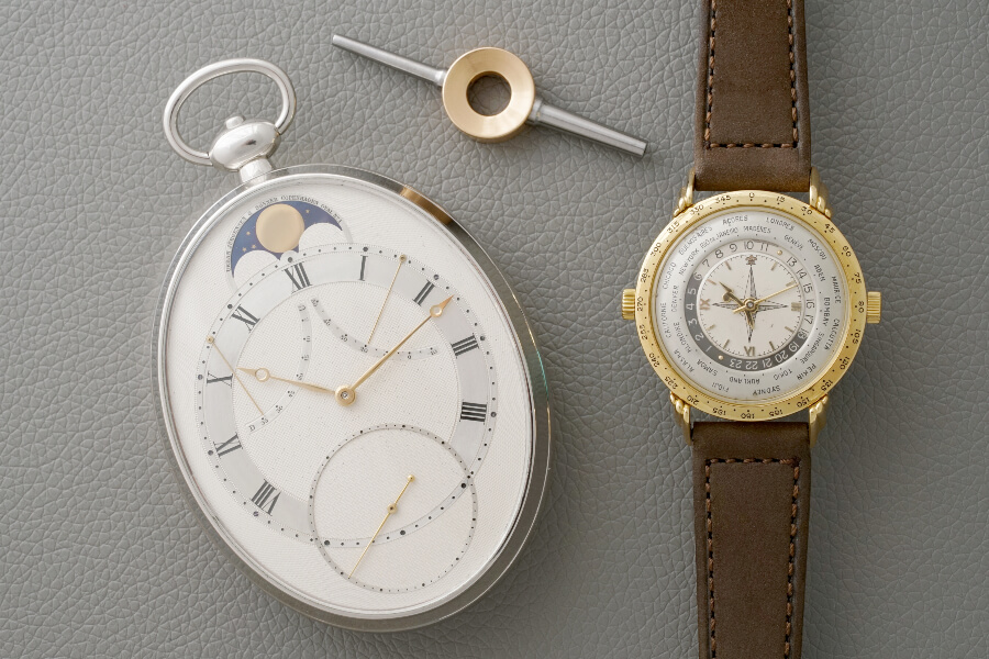 Phillips Indepedents Day Exhibition Derek Pratt pocket watch and Louis Cottier prototype wristwatch