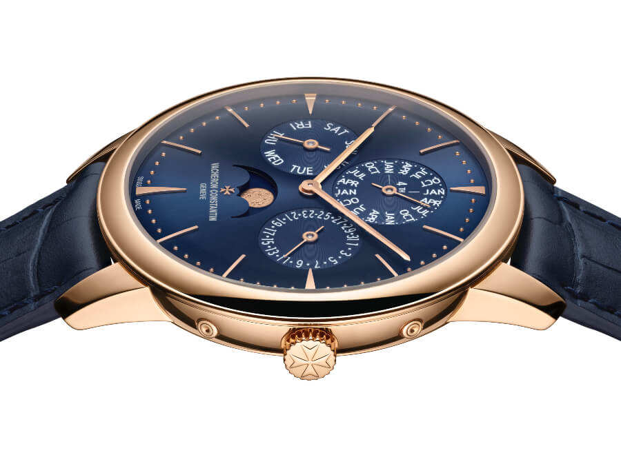 Vacheron Constantin Patrimony Perpetual Calendar Ultra-Thin In Rose Gold and Blue Diall Watch Review