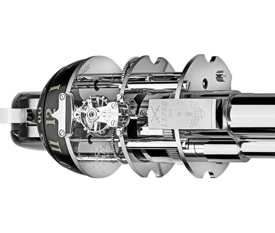 The Unnamed Society Pistol Table Clock Moement