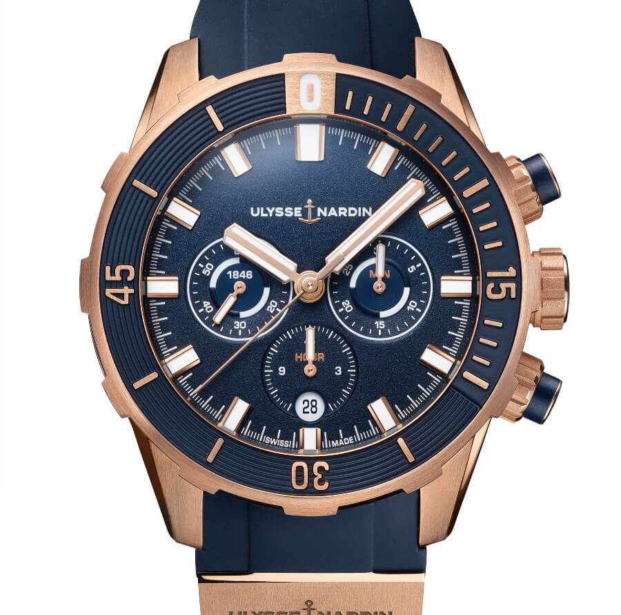 Ulysse Nardin Diver Chronograph 44 mm, Blue & Rose Gold