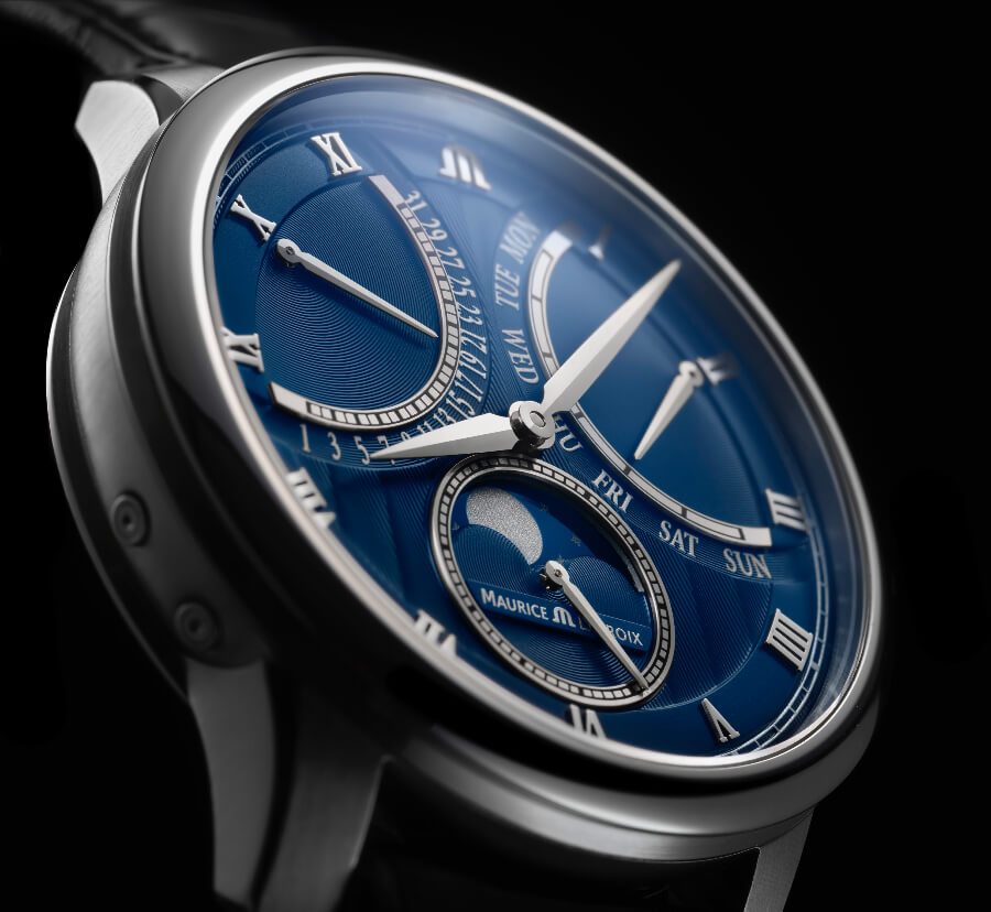 Maurice Lacroix Masterpiece Moonphase Retrograde Blue Dial