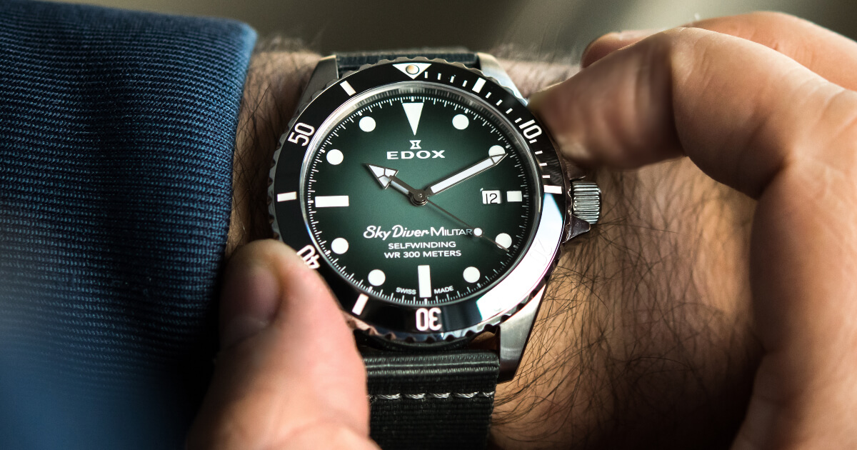 The New Edox SkyDiver Military Limited Edition With Green Dial (Price, Pictures and Specification)