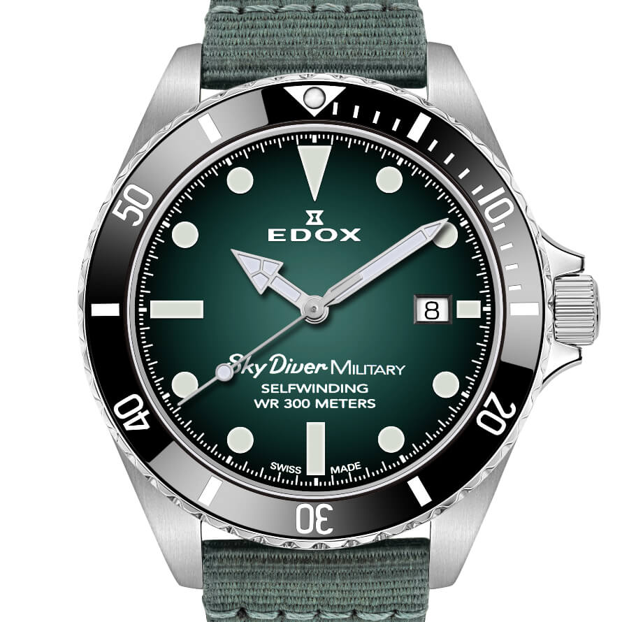 Edox SkyDiver Military Green Dial