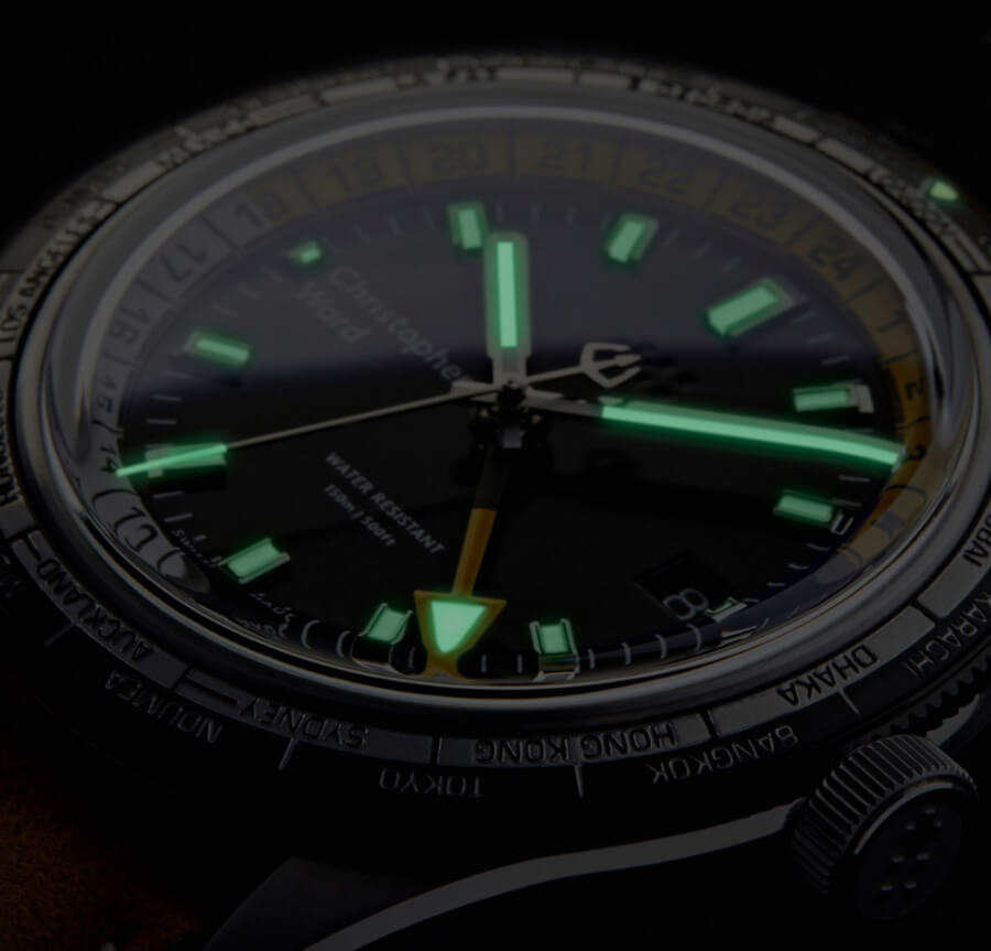 Christopher Ward C65 GMT Worldtimer Superluminova Watch